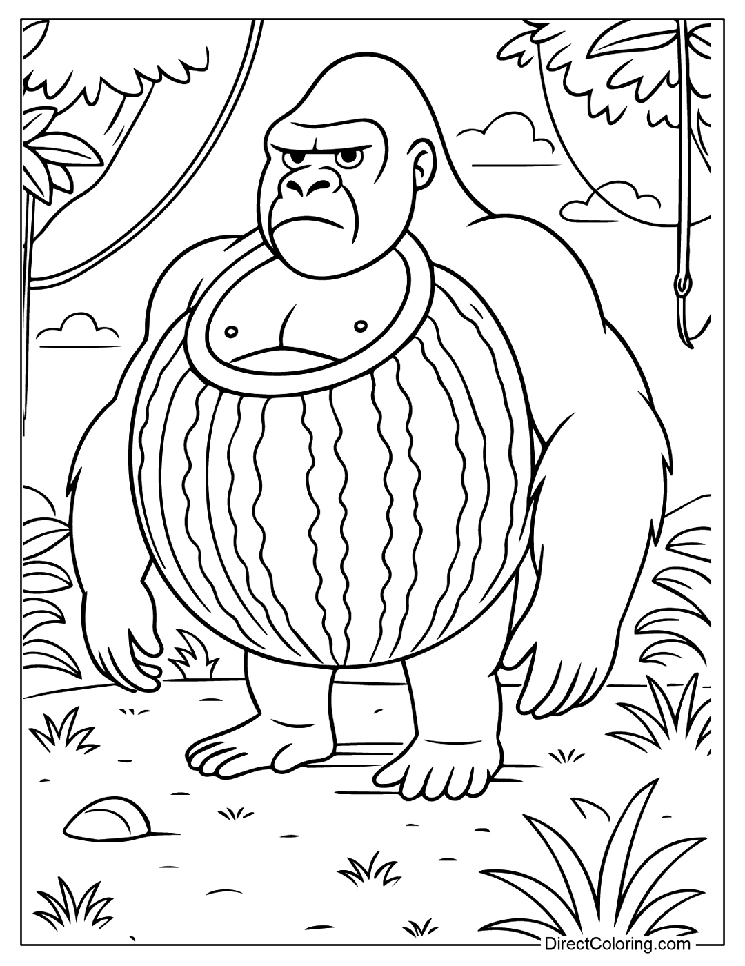 Gorillo Watermellondrillo Coloring Page